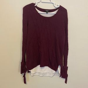 Simply Vera Women’s Double Layer Sweater with Tied sleeves